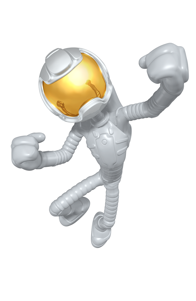 3d Character Astronaut Jump Posing 